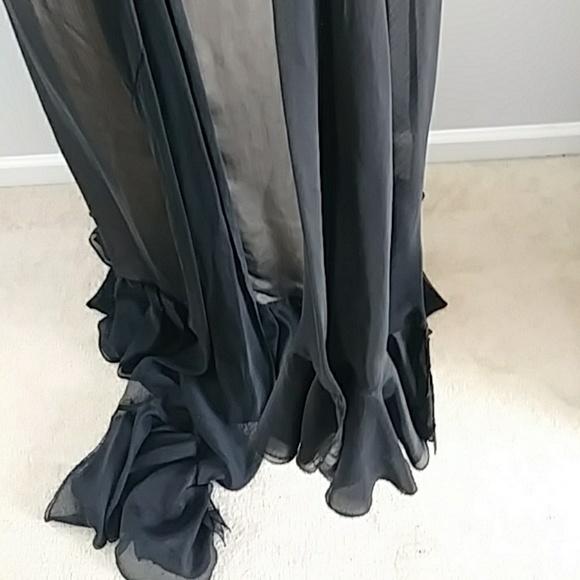 KAREN ZAMBOS VINTAGE COUTURE BLACK/BROWN DRESS - Picture 6 of 8